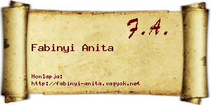Fabinyi Anita névjegykártya